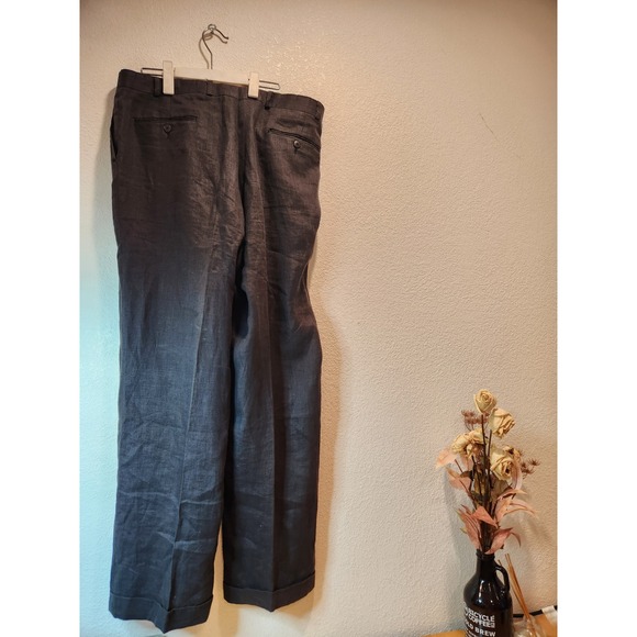 Polo University by Ralph Lauren Mens Gray Linen Dress Pants 36x32 - Picture 1 of 8